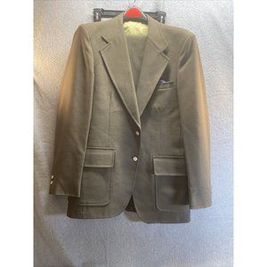 PALM BEACH Men Jacket 40L Pant 30W Green 2 Piece SUIT Vintage Olive Retr0 70-80s